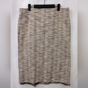 NWT Est. 1946 Tweed Skirt Women's L Cream Office Career Casual Comfy